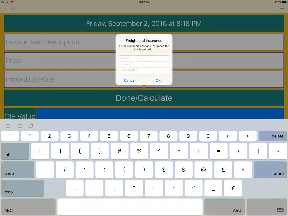 Customs Duty Calculator iPad Screenshots