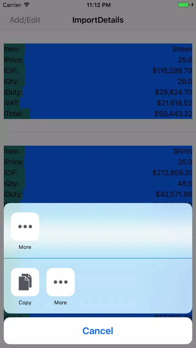Customs Duty Calculator Screenshots