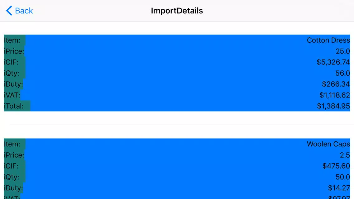 Customs Duty Calculator Screenshots
