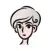 Short Gray Hair Girl stickers by wenpei