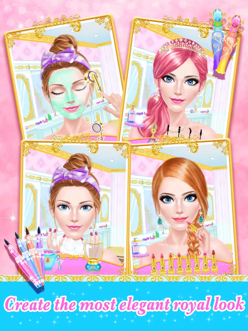 Princess Fashion - Royal Family Salon: SPA, Makeup & Makeover Game for Girls iPad Screenshots