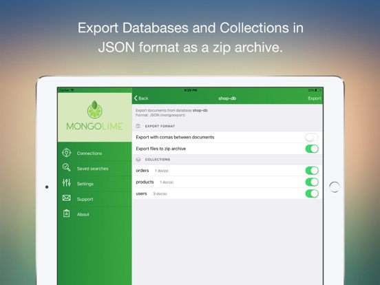 MongoLime - manage databases iPad Screenshots