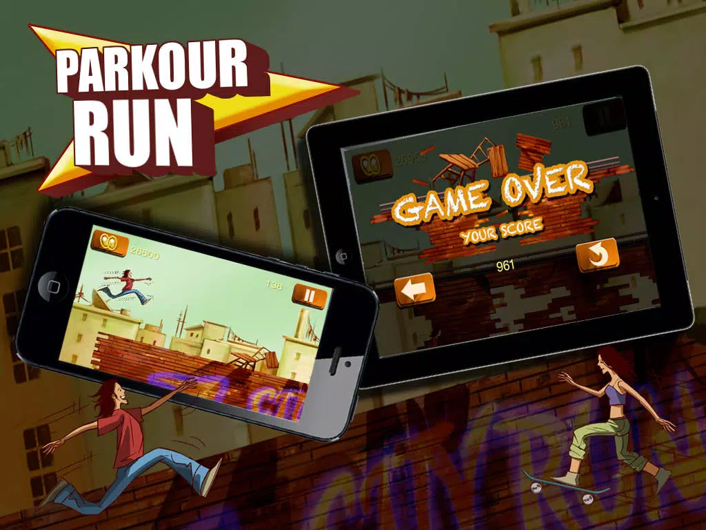 Parkour Run - Grim Oz Freestyle Rooftop Running (Free Game) iPad Screenshots