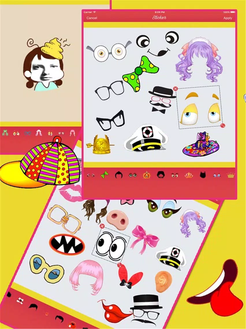 Expression Stickers Camera HD - 表情贴纸相机 iPad Screenshots