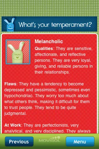 What's your temperament? Screenshots