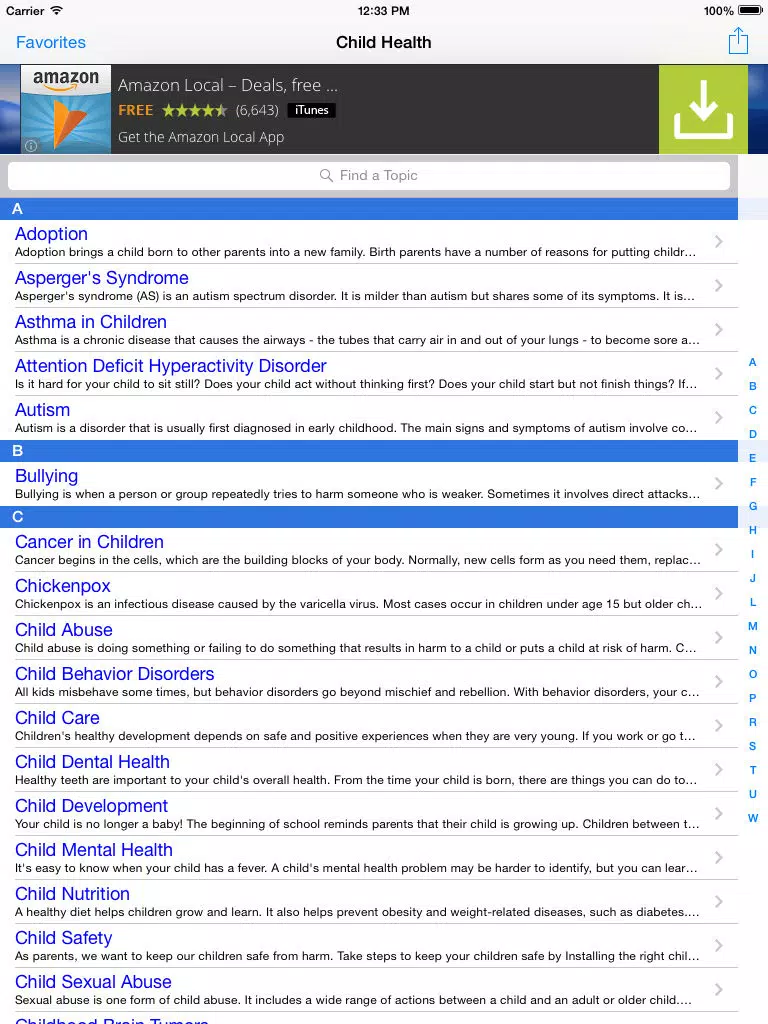 Children's Health: Pediatric Quick Oncall Reference, Baby Health Central and Parenting Help & Advice iPad 應用截圖