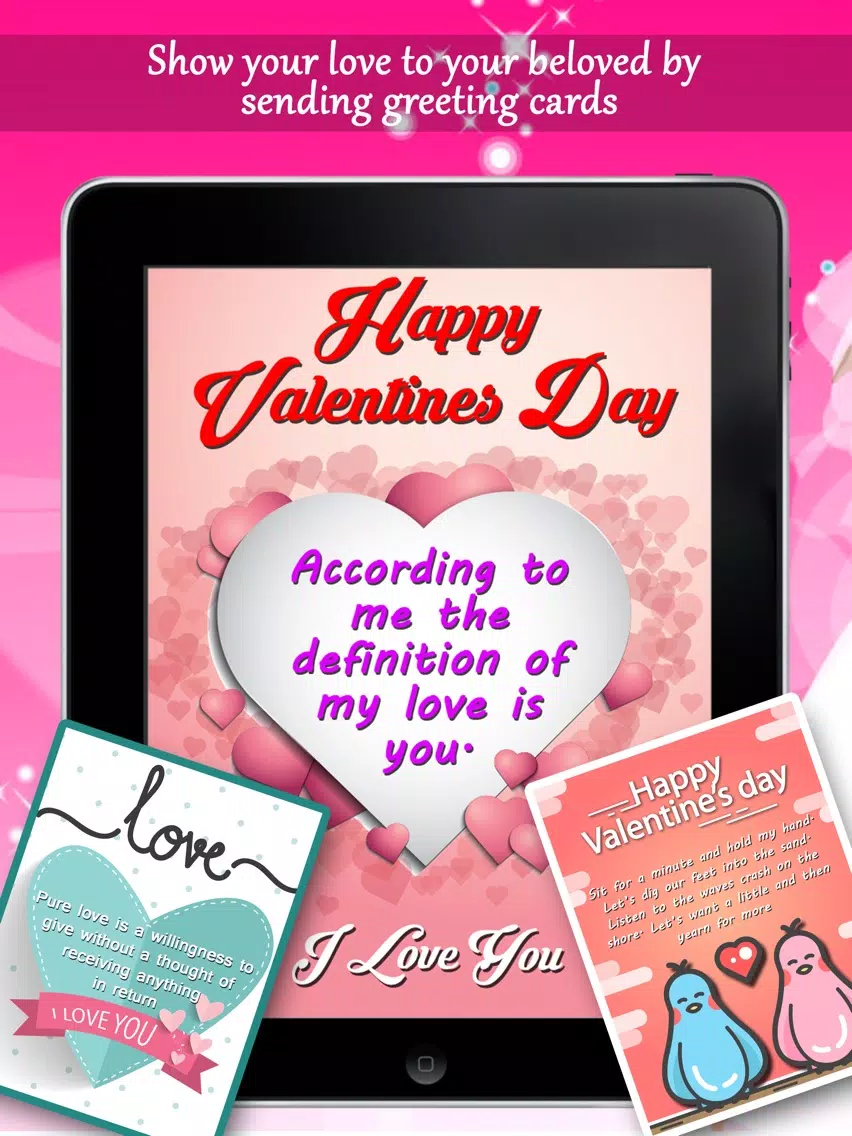 Valentine Day Greetings Card - Valentine Day 2017 iPad Screenshots