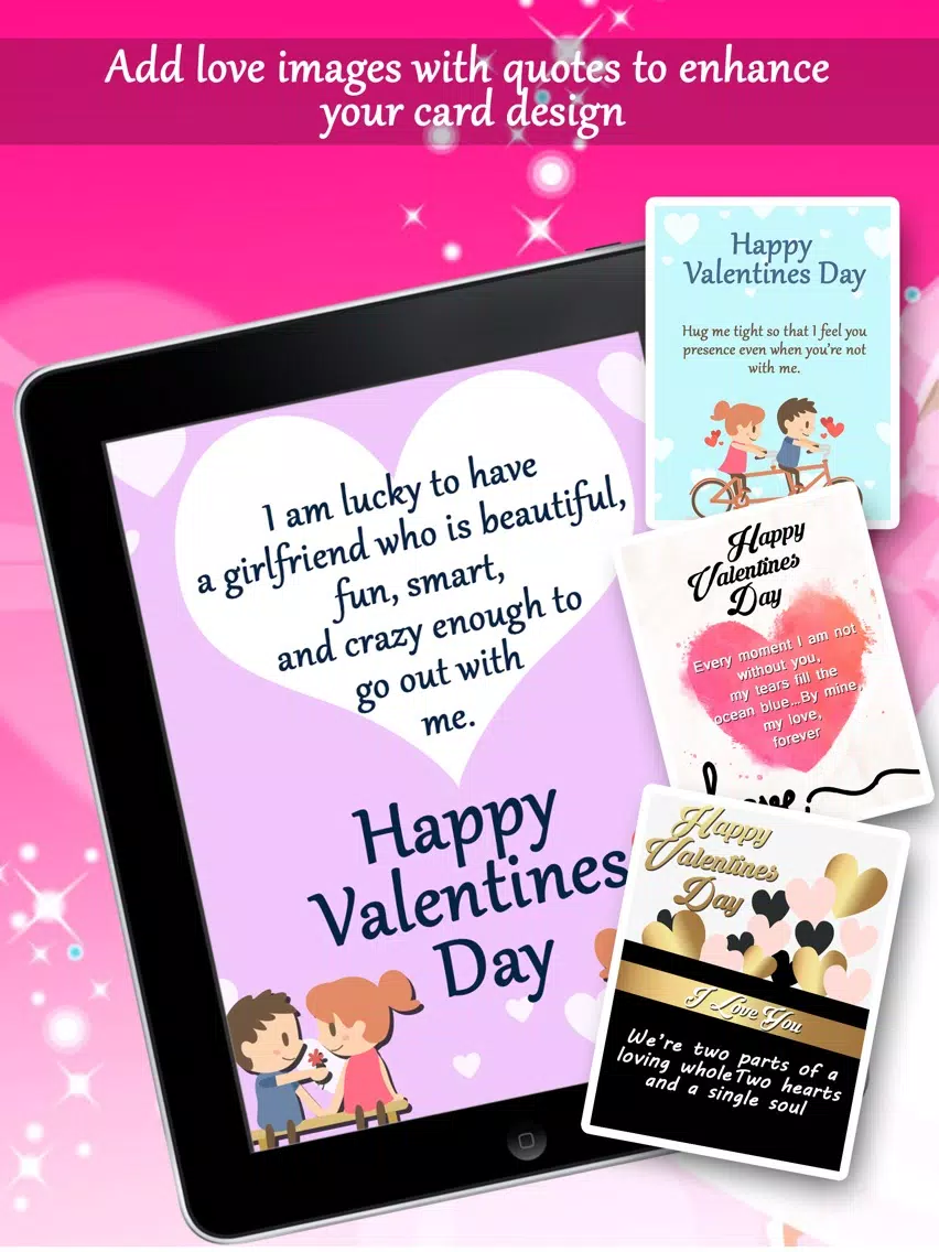 Valentine Day Greetings Card - Valentine Day 2017 iPad Screenshots