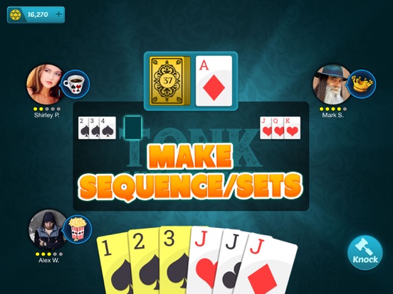 Tonk Online - Rummy Card Game! iPad Screenshots