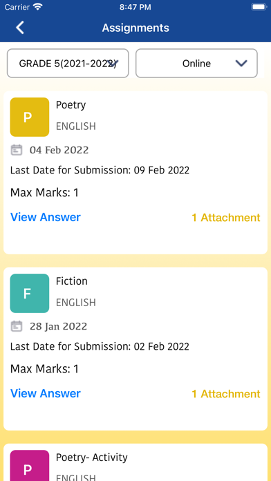 JS Group of Schools Parent Screenshots