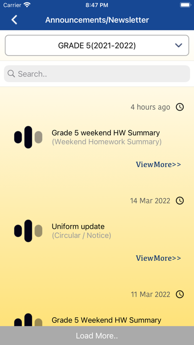JS Group of Schools Parent Screenshots