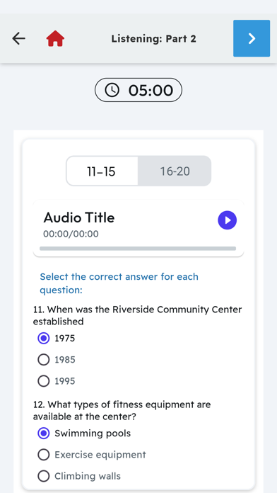 Скриншоты IELTS Sample Tests with AI