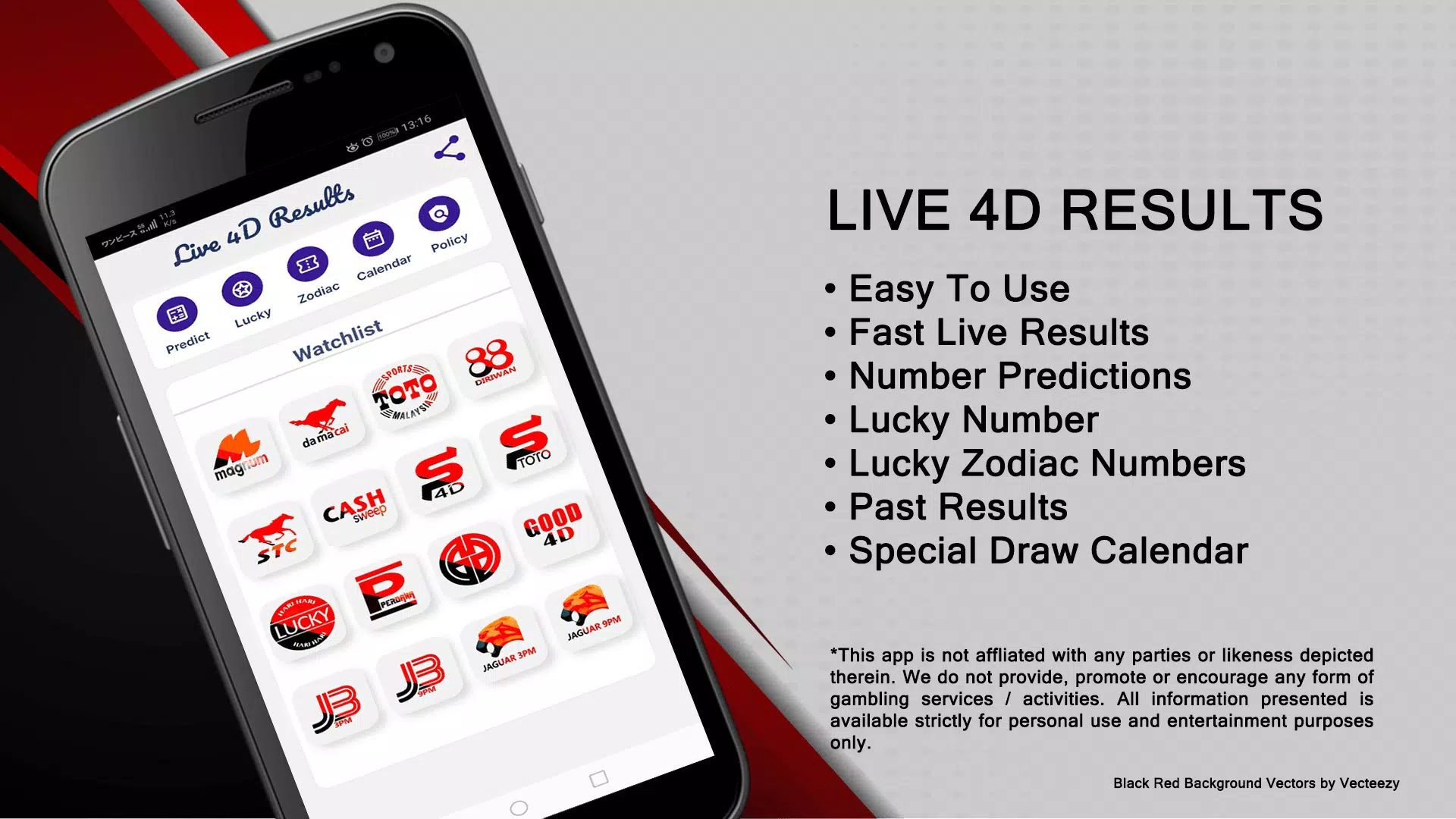Live 4D Results Screenshots