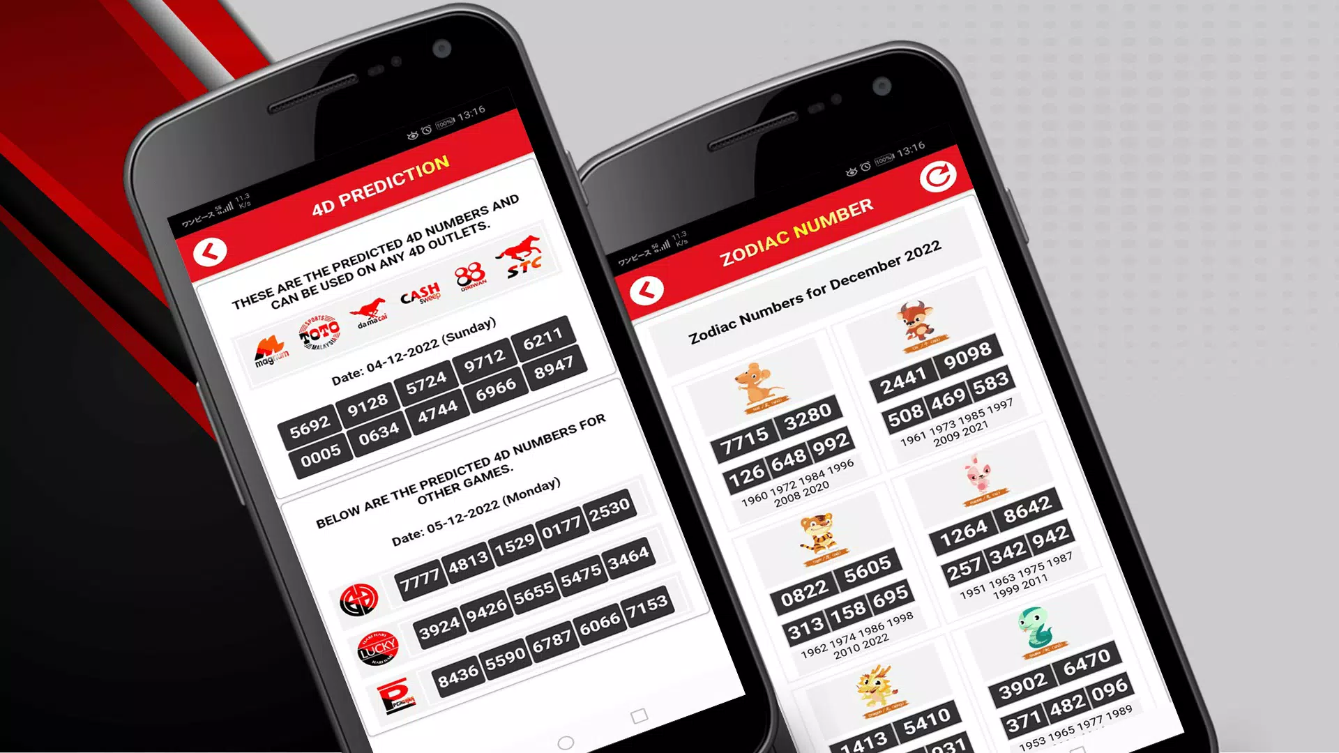 Live 4D Results Screenshots