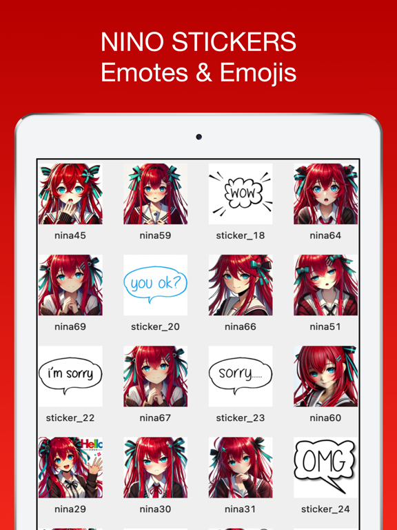 Nino Stickers & Emotes iPad Screenshots