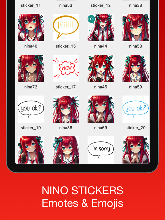 Nino Stickers & Emotes iPad Screenshots