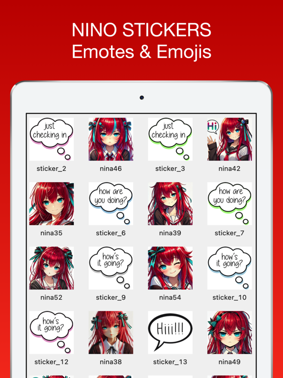 Nino Stickers & Emotes iPad Screenshots