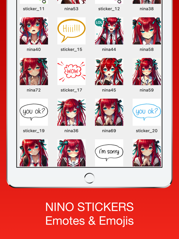 Nino Stickers & Emotes iPad Screenshots