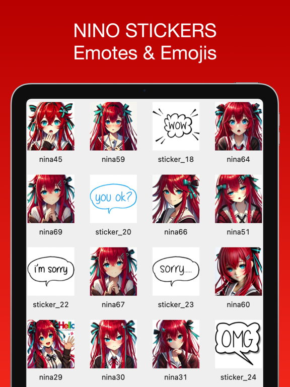Nino Stickers & Emotes iPad Screenshots