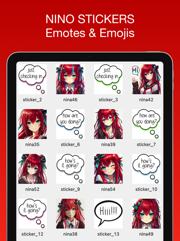 Nino Stickers & Emotes iPad Screenshots