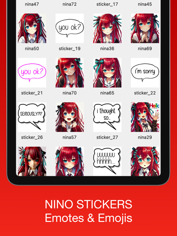 Nino Stickers & Emotes iPad Screenshots