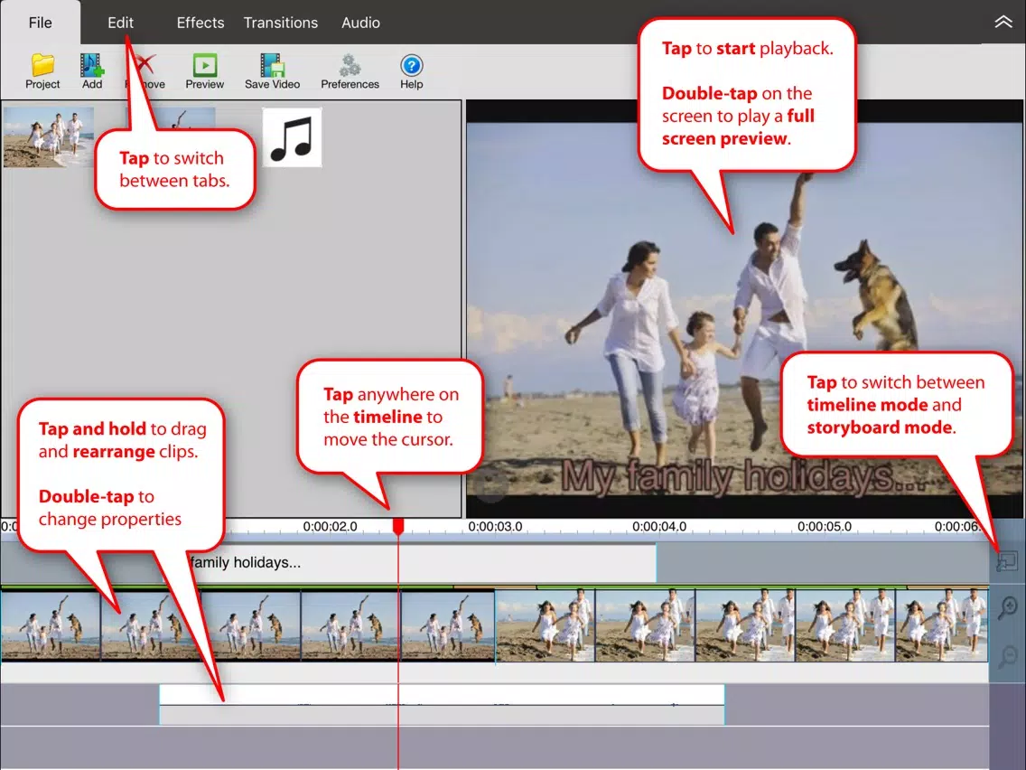 VideoPad Master's Edition iPad Screenshots