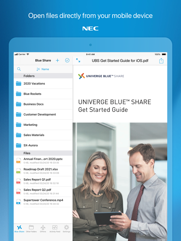 UNIVERGE BLUE™ SHARE iPad Screenshots