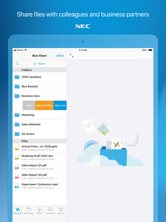 UNIVERGE BLUE™ SHARE iPad Screenshots