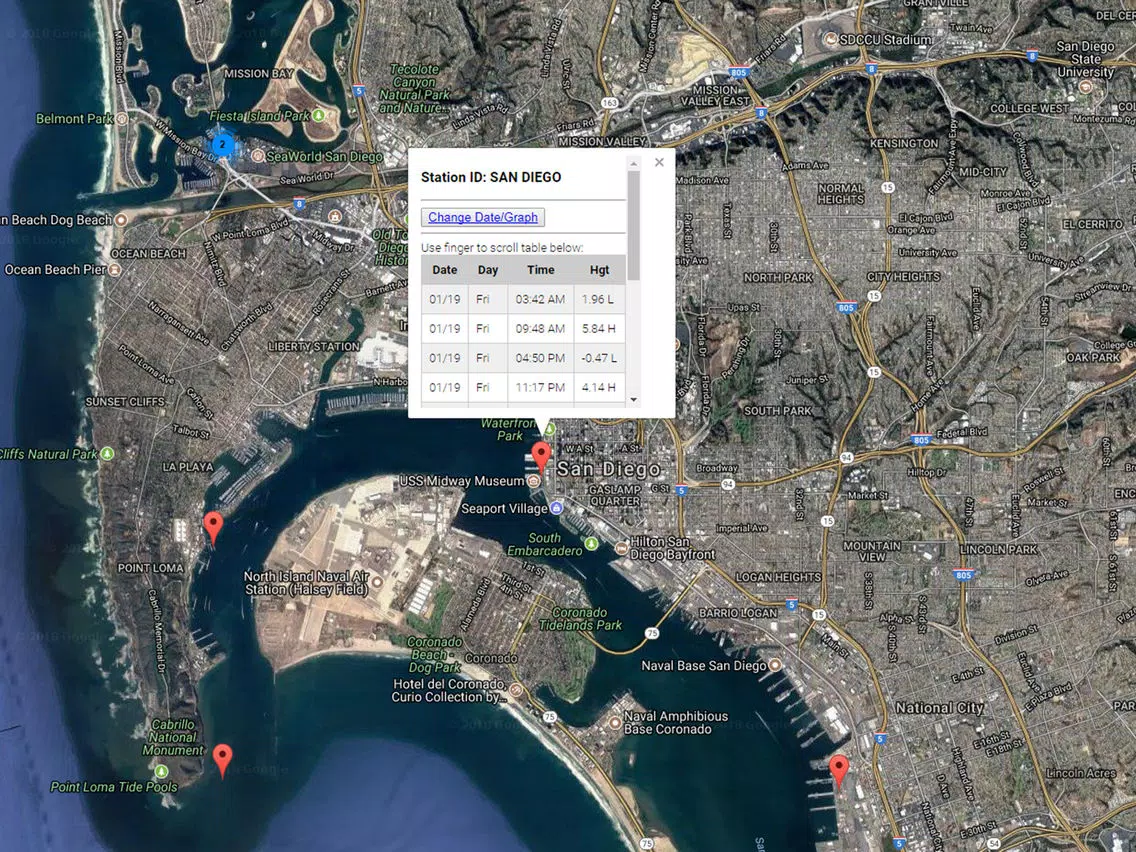 San Diego Tide Chart iPad Screenshots