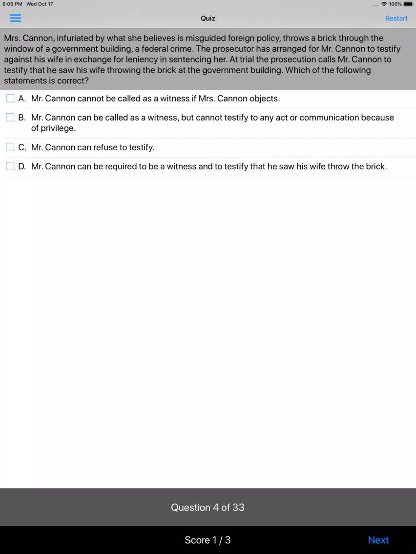 Evidence: Supreme Bar Review iPad Screenshots