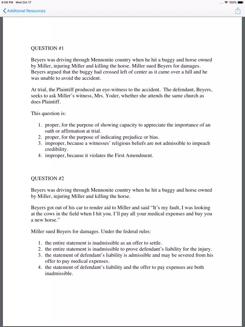Evidence: Supreme Bar Review iPad Screenshots