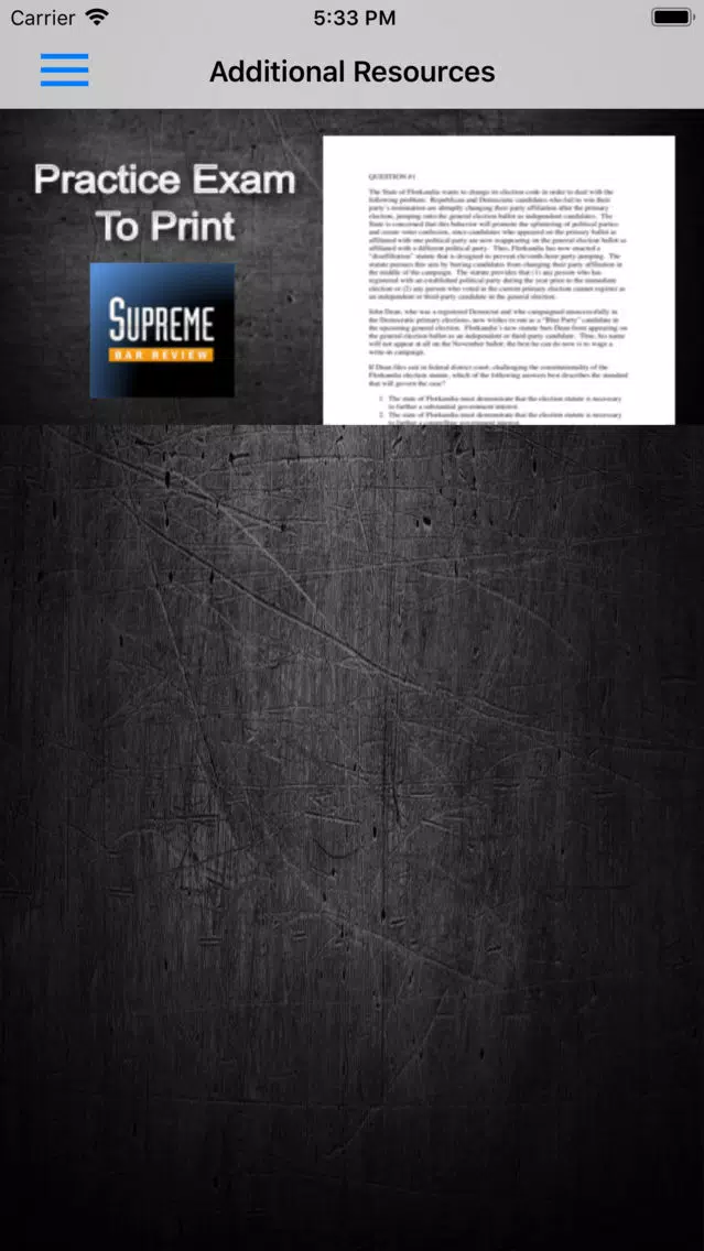 Evidence: Supreme Bar Review Screenshots