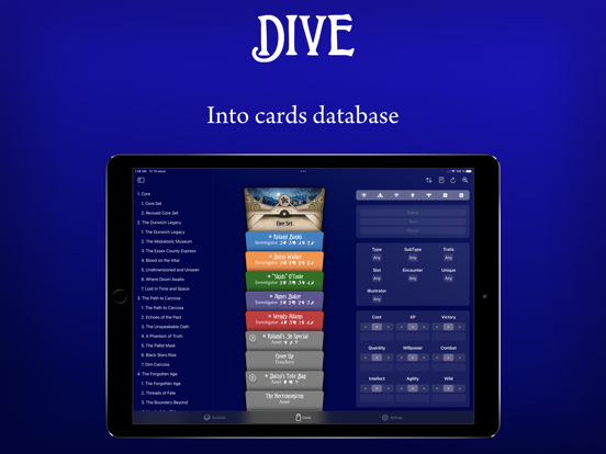 Arkham DeckbuildeR iPad Screenshots