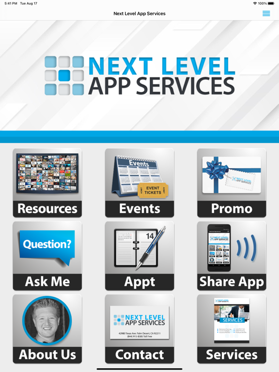 Capturas de tela do Next Level App Services iPad