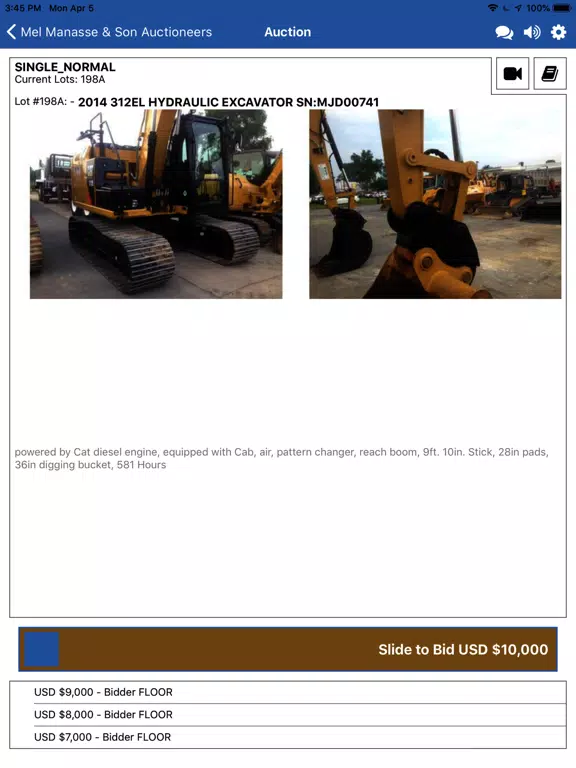 Manasse Auctioneers Live iPad Screenshots