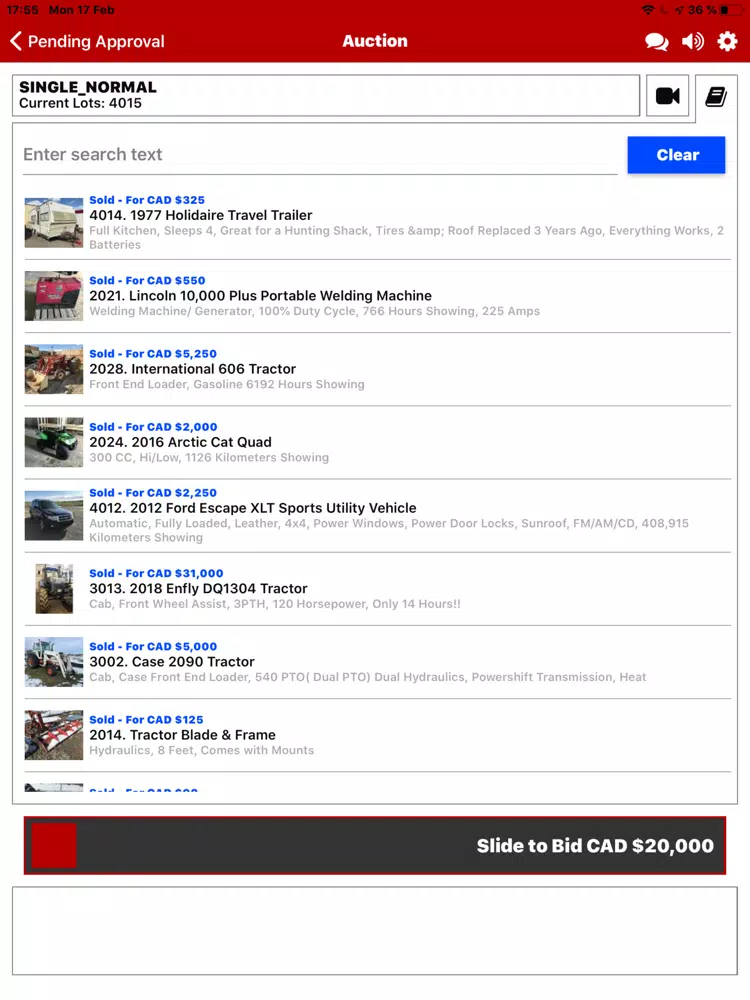 Starling Auctions iPad Screenshots