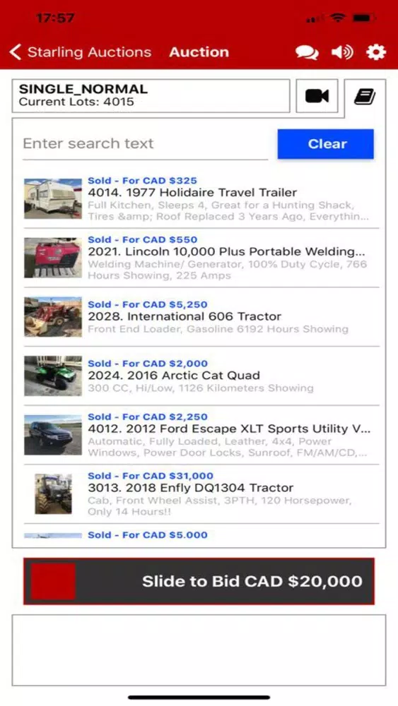 Starling Auctions Screenshots
