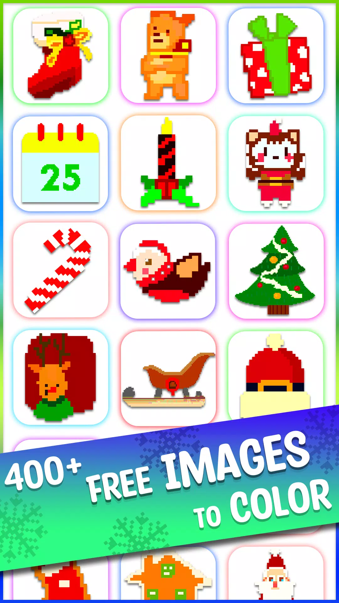 Christmas Pixel Art Coloring Screenshots