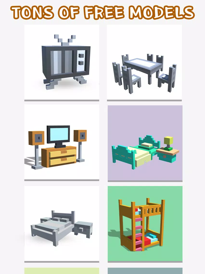 Voxel House Interior Coloring iPad Screenshots
