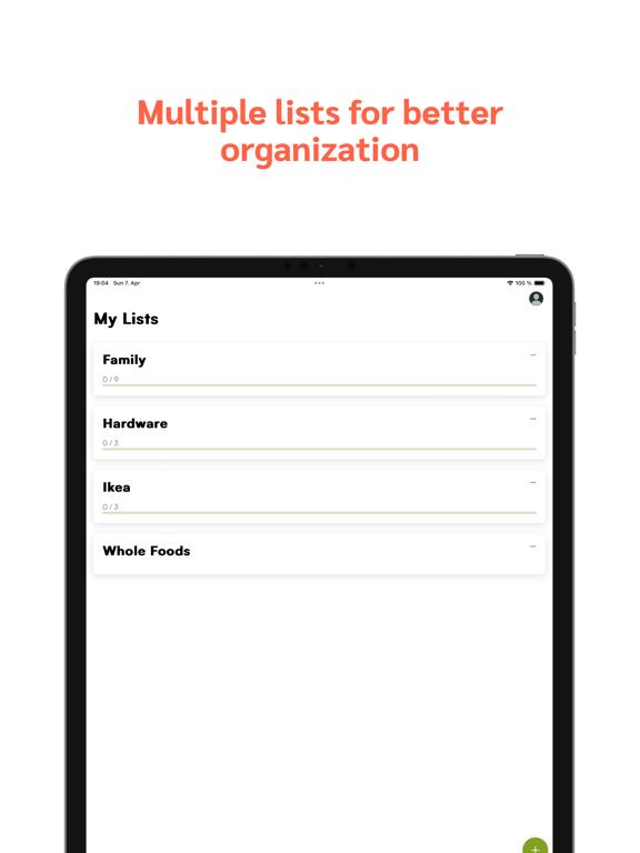 تصاویر Grocery Buddy iPad