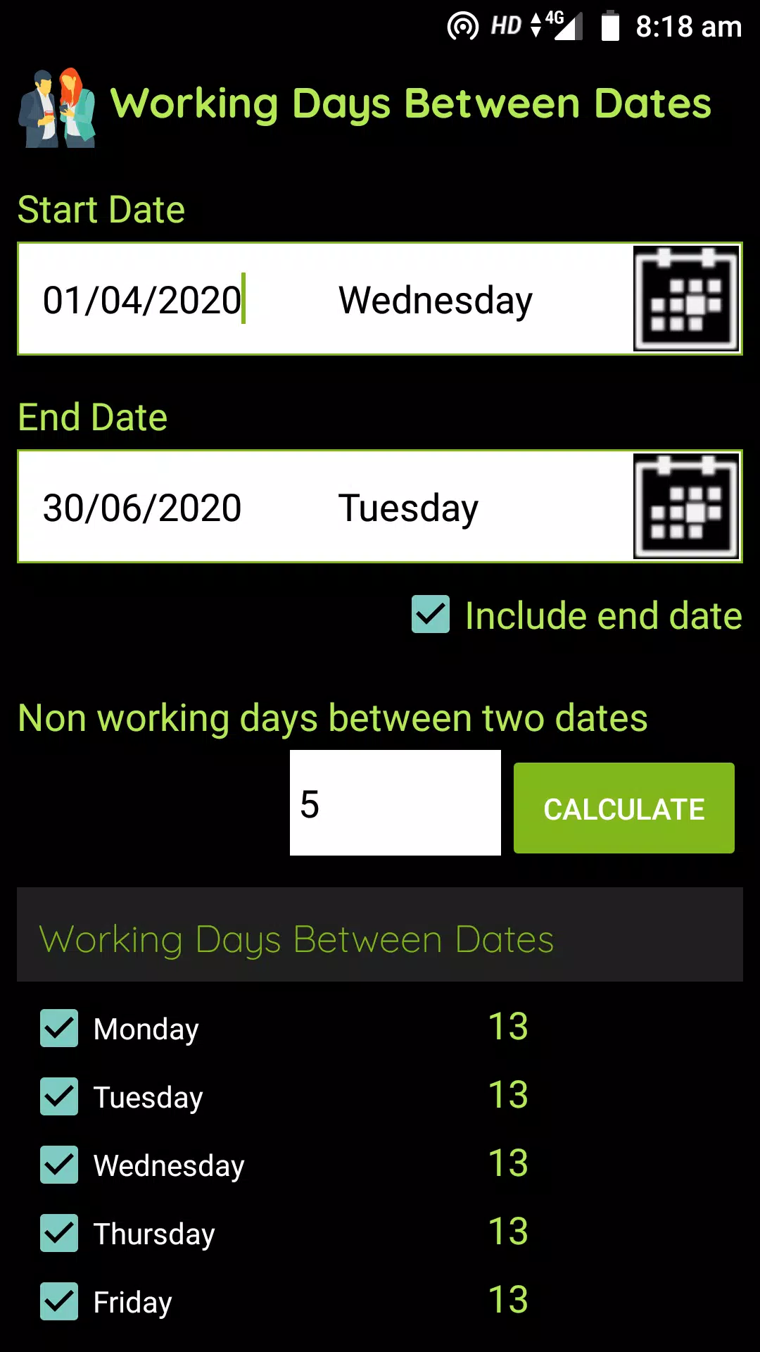 Date Calculator Screenshots