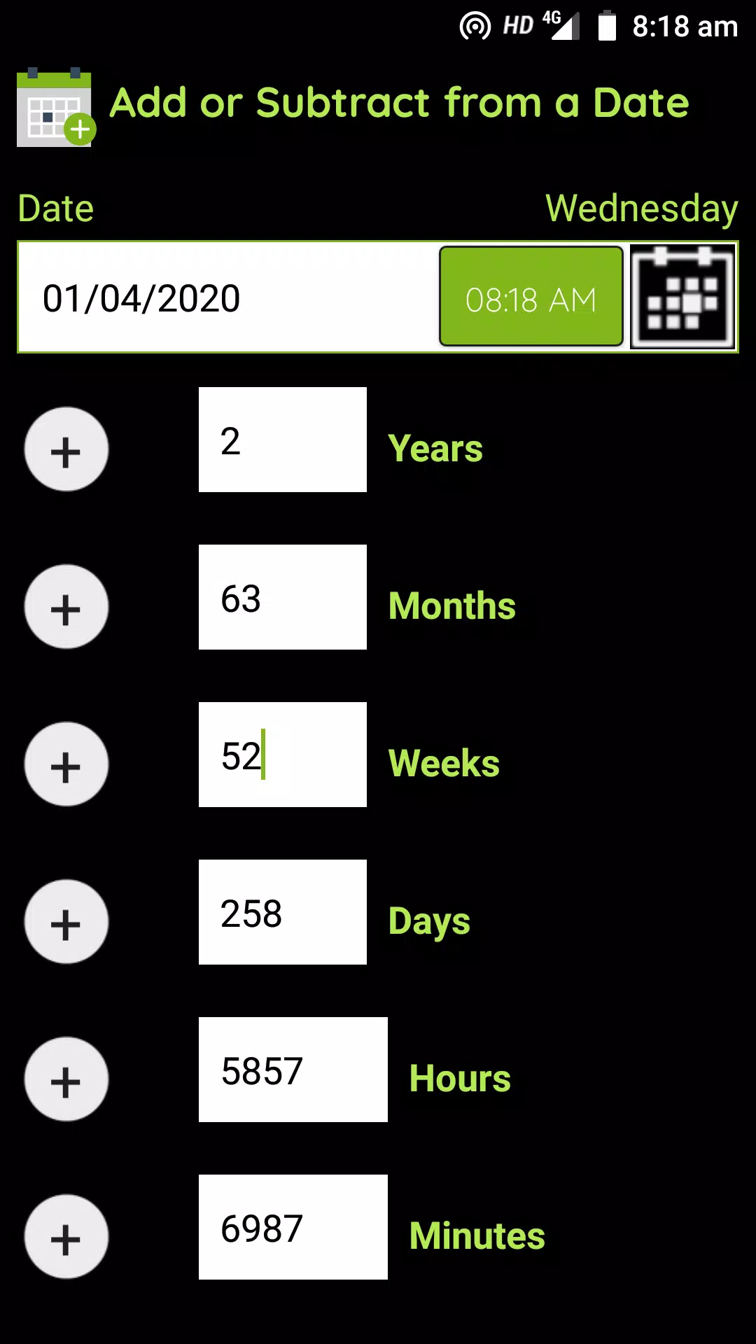 Date Calculator Screenshots