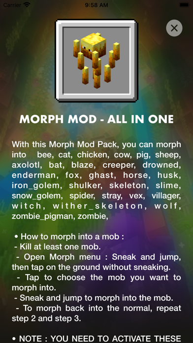 MCPE ADDONS - MORPH MODS • Screenshots