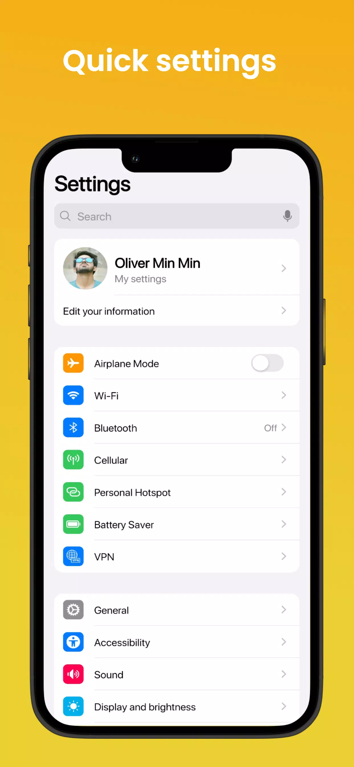Phone16 Android Quick Settings Screenshots