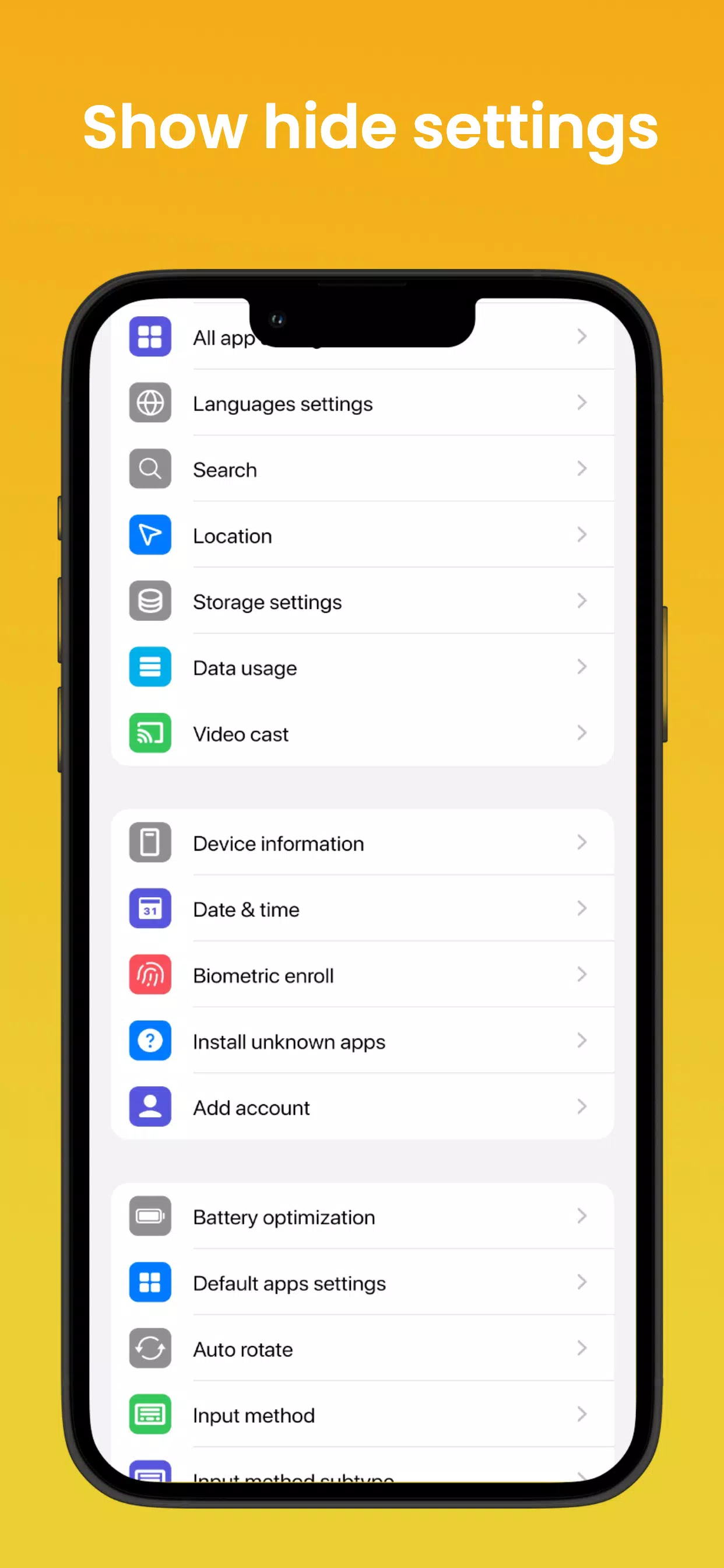 Phone16 Android Quick Settings Screenshots