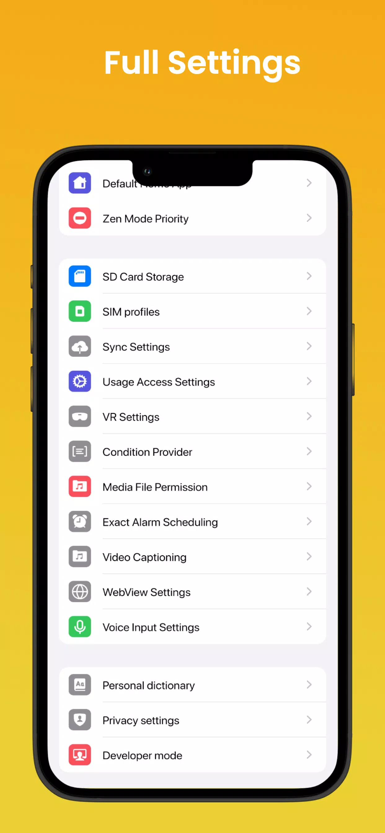Phone16 Android Quick Settings Screenshots