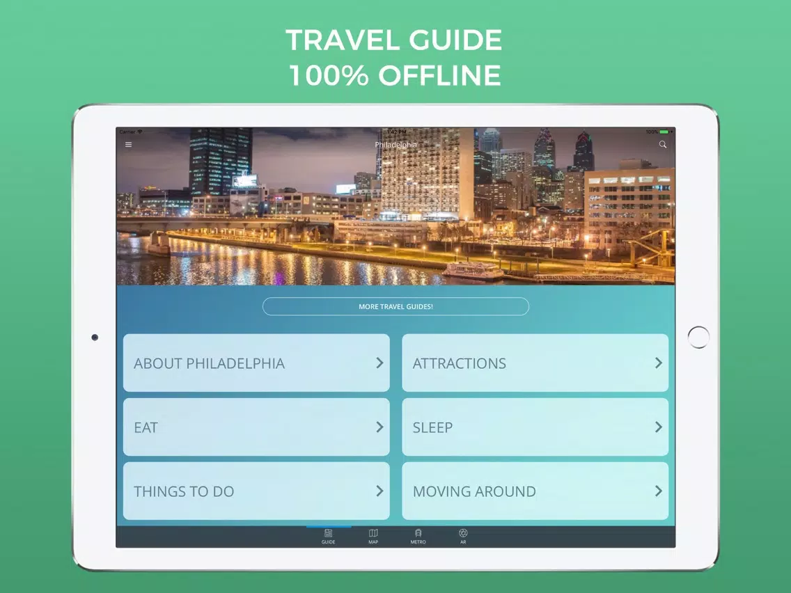 Philadelphia Travel Guide with Maps iPad Screenshots