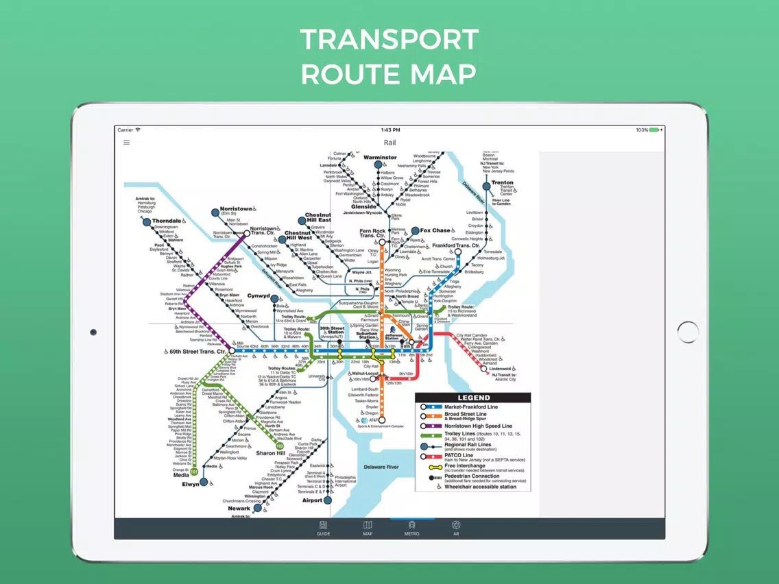 Philadelphia Travel Guide with Maps iPad Screenshots