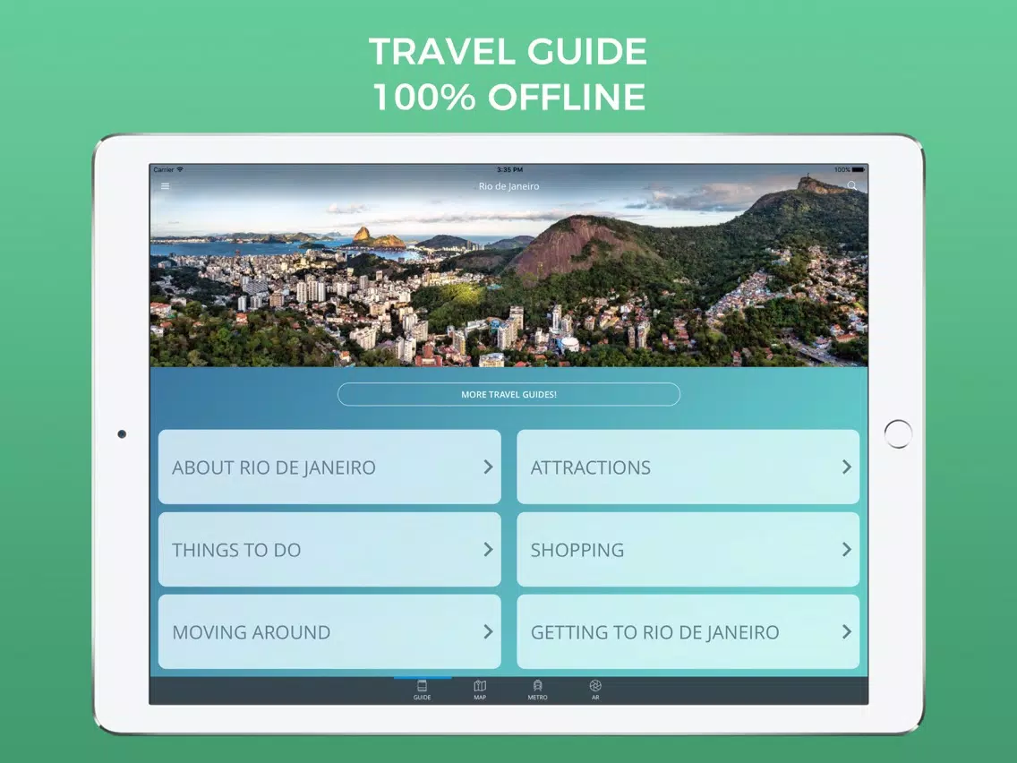 Rio de Janeiro Travel Guide with Maps iPad Screenshots