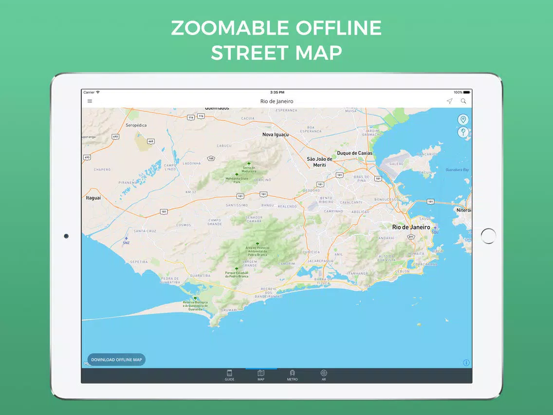 Rio de Janeiro Travel Guide with Maps iPad Screenshots